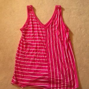 NWOT Maurices 24/7 pink stripe tank, M